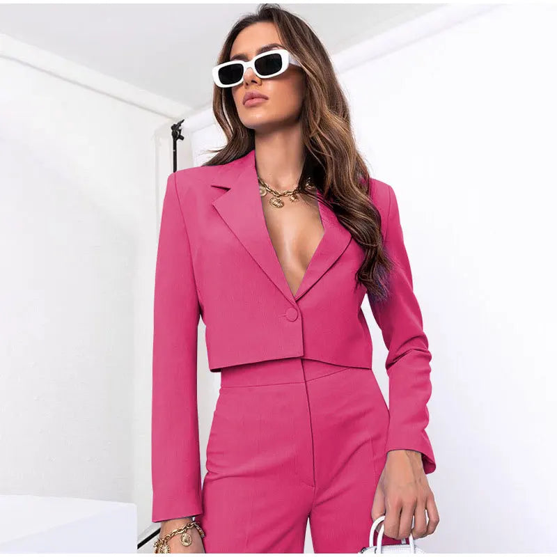 Pia Cropped Blazer and Pants Suit